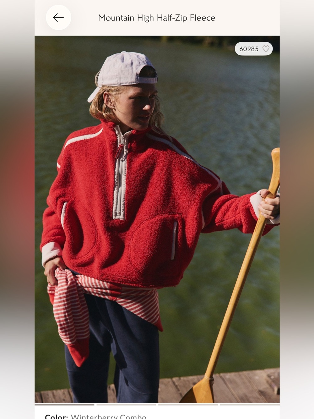 NWT- Mountain High Half-Zip Fleece Sweater - Winterberry Red